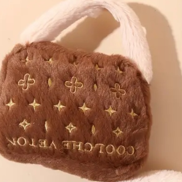 Luxury Squeaky Purse Plush Dog Toy for Small Dogs & Cats - NEW - Picture 1 of 2